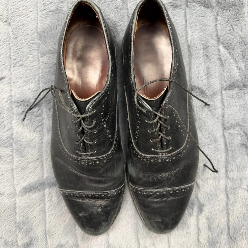 Allen Edmonds Mens Fifth Avenue Black Leather Cap Toe Oxford Shoes 9.5 3E 5406